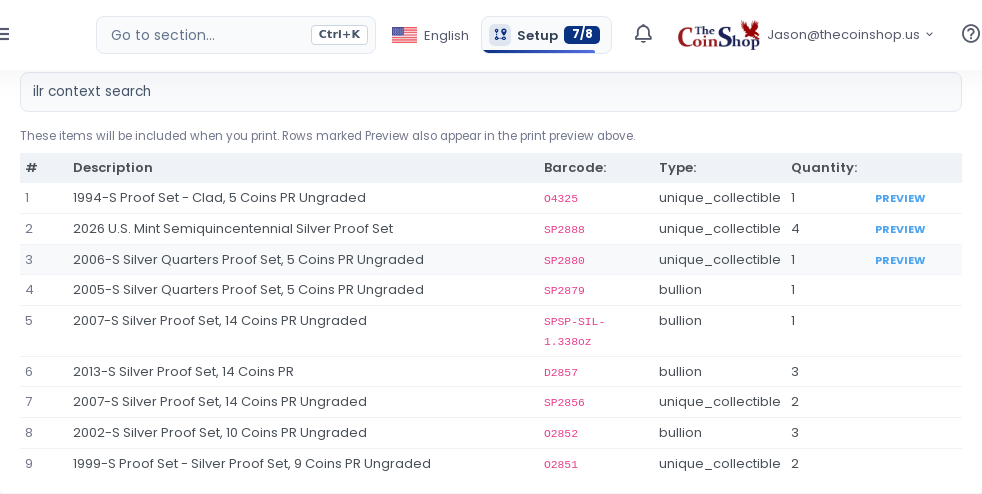 Items to print queue