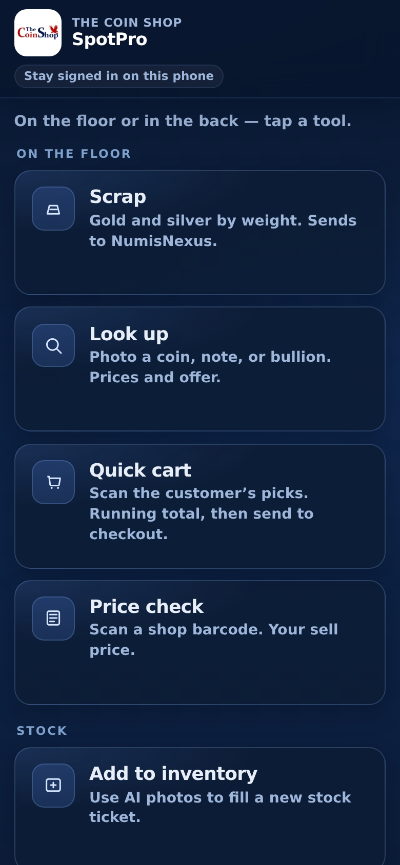 Members app tiles