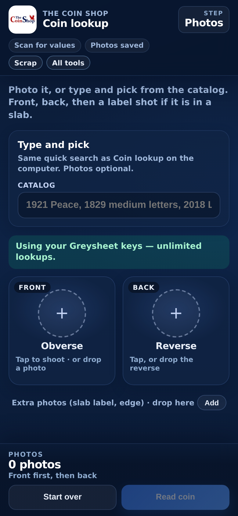 Phone Coin lookup