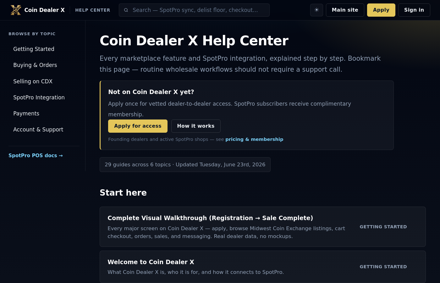 Coin Dealer X documentation