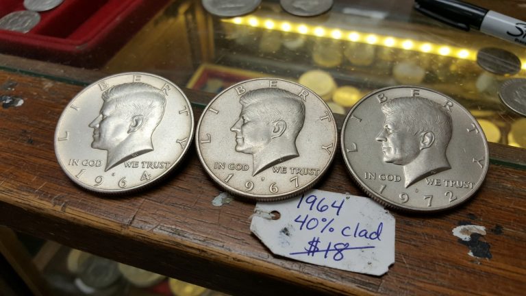 1964, 1967, and 1972 Kennedy halves