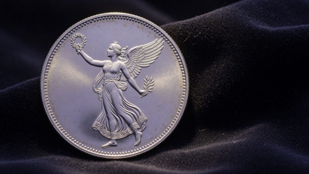 Silver winged Victory bullion coin